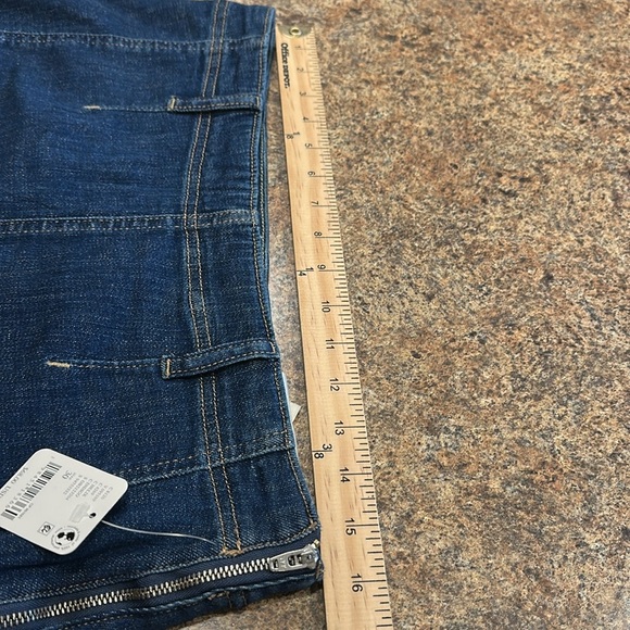 We The Free Mini Skirt Denim Dark Blue Side Zip Closure Stretch Womens Size 30 - Picture 14 of 15